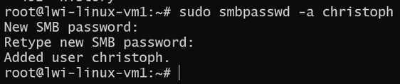 Samba-Passwort definieren